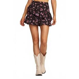 NEW SALTWATER LUXE dez mini skirt in black and pink